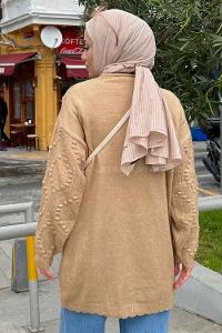 Brown With Milk Medium Crew Neck Knitwear Tunic