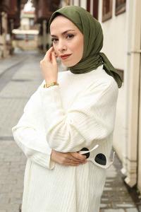 Lamelif Bambu Eşarp Haki