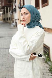 Lamelif Bambu Eşarp Petrol Mavi