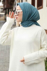 Lamelif Bambu Eşarp Petrol Mavi