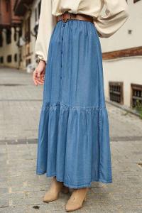 Lamelif Kot Etek Açık Mavi