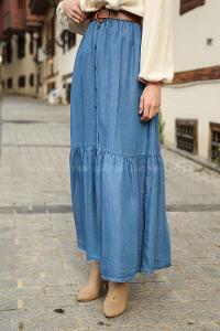 Lamelif Kot Etek Açık Mavi