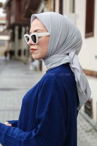 Lamelif Soft Touch Eşarp Açık Gri