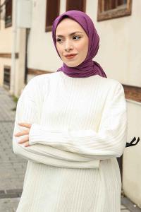 Lamelif Soft Touch Eşarp Açık Mor