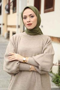 Army Green Cotton Fabric Straight Scarf