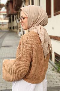 Lamelif Comfort Pamuk Eşarp Koyu vizon