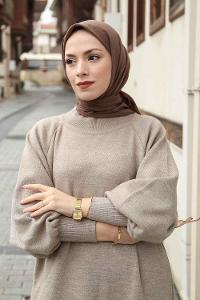 Soft Brown Cotton Fabric Straight Scarf