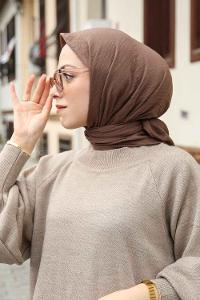 Soft Brown Cotton Fabric Straight Scarf