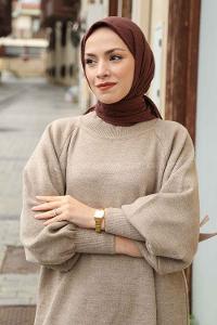 Lamelif Soft Touch Eşarp Tozlu Kahve