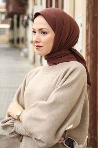 Lamelif Soft Touch Eşarp Tozlu Kahve