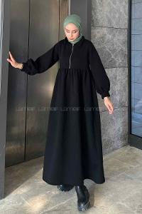 Black Shirt Collar Cotton Fabric Dresess