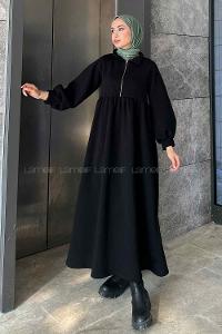 Black Shirt Collar Cotton Fabric Dresess