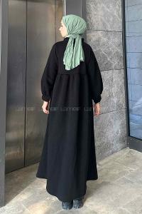 Black Shirt Collar Cotton Fabric Dresess