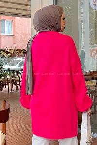 Candy Pink Crew Neck Knitwear Tunic