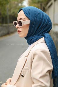 Lamelif Bambu Şal Petrol Mavisi