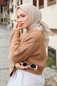 Lamelif Mio Caz Eşarp Koyu Taş