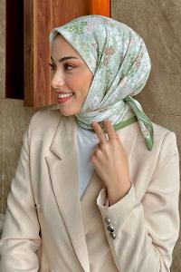 Camouflage Green Cotton Fabric Straight Scarf