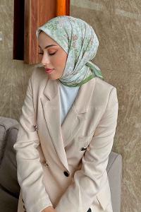 Camouflage Green Cotton Fabric Straight Scarf