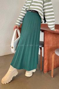 Lamelif Adelina Piliseli Etek Zümrüt