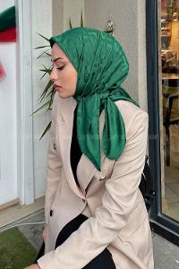 Lamelif F Desen Jakar Eşarp Zümrüt Yeşili