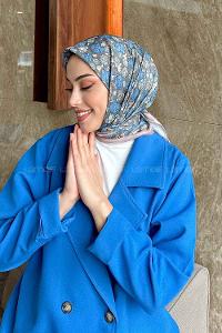 Lamelif Garden Desen Soft Eşarp Serisi Soft Kahve