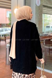 Black Medium Crew Neck Knitwear Tunic