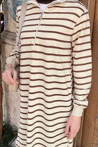 Bitter Brown Choker Neck Two Threads Tunic