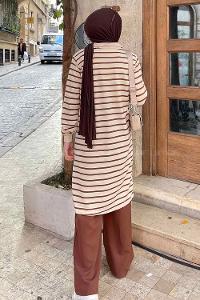 Bitter Brown Choker Neck Two Threads Tunic