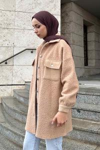 Mink Shirt Collar Long Arm Wool Unprinted Shirt