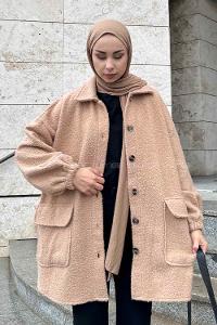 Mink Shirt Collar Long Arm Stamp Fabric Shirt