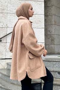 Mink Shirt Collar Long Arm Stamp Fabric Shirt