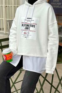 Lamelif  Baskılı Sweatshirt Ekru