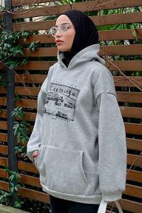Lamelif Everlastıng Baskılı Sweatshirt Gri