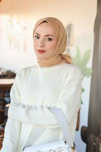 Lamelif Keten Eşarp Naturel Bej