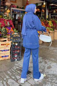 Indigo Shirt Collar Long Arm Cotton Fabric Parachute Fabric Comfortable Suit