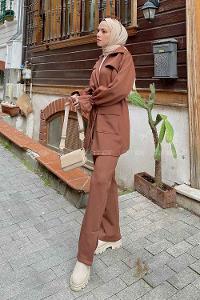 Brown Shirt Collar Long Arm Cotton Fabric Parachute Fabric Comfortable Suit