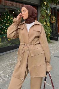 Mink Shirt Collar Long Arm Cotton Fabric Parachute Fabric Comfortable Suit