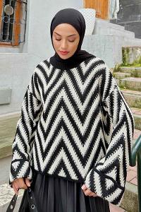 Black Medium Crew Neck Long Arm Jumper