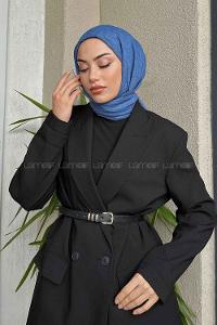 Lamelif Bambu Şal Kot Mavi