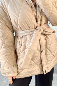 Cream Neckband Long Arm Coat