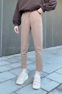 Lamelif Bel Lastikli Kalem Pantolon Vizorengi