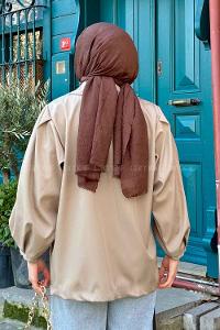 Lamelif Pamela Balon Kol Trenç  Bej