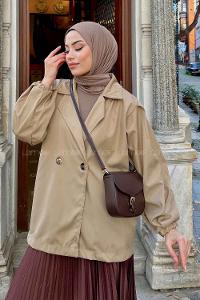 Lamelif Pamela Balon Kol Trenç Kum Beji