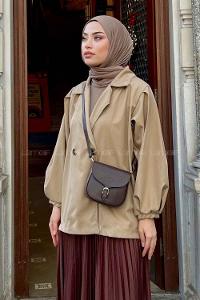 Lamelif Pamela Balon Kol Trenç Kum Beji