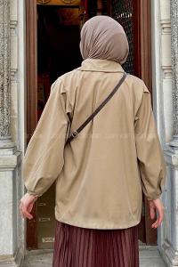 Lamelif Pamela Balon Kol Trenç Kum Beji