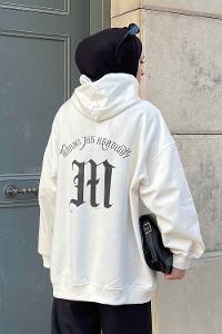 Lamelif Makıng The Headway Baskılı Sweatshirt Ekru