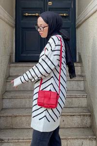 White Turtle Neck Knitwear Unprinted Tunic