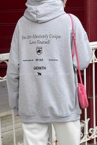 Lamelif Calm Baskı Detaylı Sweatshirt Gri