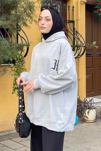 Lamelif Makıng The Headway Baskılı Sweatshirt Gri