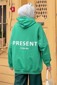 Lamelif Present Baskı Detaylı Sweatshirt Yeşil